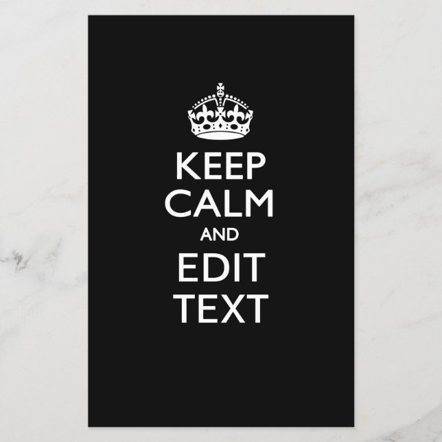 Prospectus 14 Cm X 21,6 Cm Personalized KEEP CALM AND Edit Text Invitation (Devant)