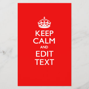 Prospectus 14 Cm X 21,6 Cm Personalized KEEP CALM AND Edit Text on Red