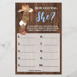Prospectus 14 Cm X 21,6 Cm Petit cowboy AA Quel âge avait-elle ? Jeu pour la