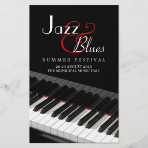 Prospectus 14 Cm X 21,6 Cm Piano Jazz Blues Musique Concert flyer