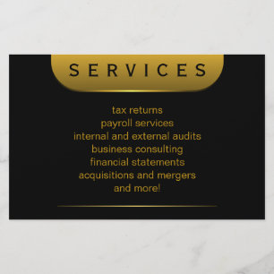 Prospectus 14 Cm X 21,6 Cm Pièces noires et or 5,5 po x 8,5 po Flyers comptab