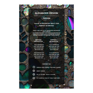 Prospectus 14 Cm X 21,6 Cm Pierres en cristal Iridescente, Turquoise