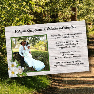 Prospectus 14 Cm X 21,6 Cm Plage Roses mariage bois Invitations Budget Papier