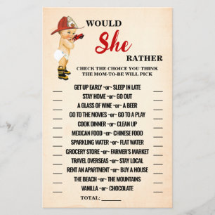 Prospectus 14 Cm X 21,6 Cm Plairait-Elle Bébé Pompier Carte de jeu de douche