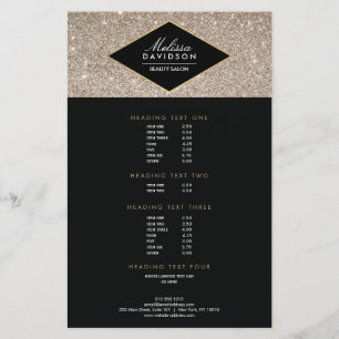 Prospectus 14 Cm X 21,6 Cm Platine Parties scintillant et Glamor Beauté Salon