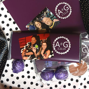 Prospectus 14 Cm X 21,6 Cm Plum Purple Mariage personnalisé Candy Bar Wrapper