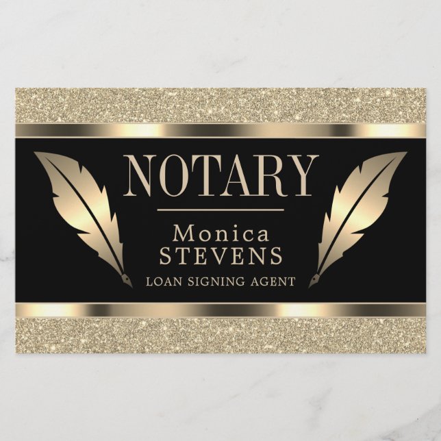 Prospectus 14 Cm X 21,6 Cm Plume à encre dorée luxueuse (Devant)