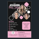 Prospectus 14 Cm X 21,6 Cm Poster de la liste de cheveux - Conception personn<br><div class="desc">Élevez votre entreprise de coiffure avec cette affiche audacieuse et personnalisable, conçue par The Arty Apples. Doté d'un élégant jeu de couleurs noir et rose, ce design modifiable est parfait pour promouvoir vos services de salon de coiffure, des offres spéciales ou de nouvelles techniques de style. Que vous soyez en...</div>