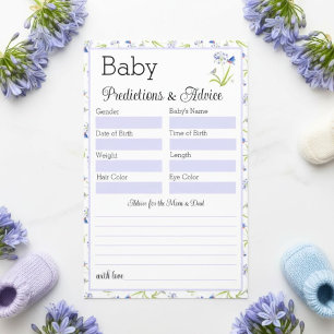 Prospectus 14 Cm X 21,6 Cm Prédiction de Bébé Baby Shower Lys avec Oiseau Ble