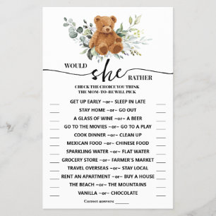 Prospectus 14 Cm X 21,6 Cm Préférerait-Elle Porter Une Carte De Jeu De Douche