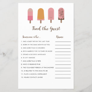 Prospectus 14 Cm X 21,6 Cm Prêt à faire du Baby shower Trouvez le jeu d'invit