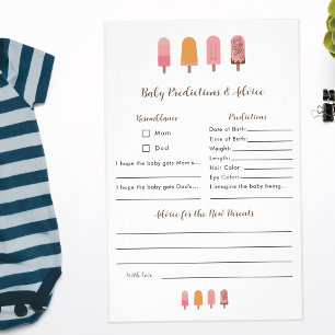 Prospectus 14 Cm X 21,6 Cm Prêt à pop Baby shower Prédictions Conseils Jeu