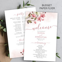 Programme de mariage floral rose élégant et économ