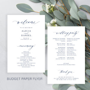 Prospectus 14 Cm X 21,6 Cm Programme de mariage simple budget marine blanc sc