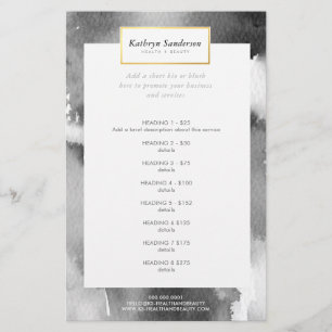 Prospectus 14 Cm X 21,6 Cm PROMO PRIX SERVICE LISTE d'aquarelle gris moderne