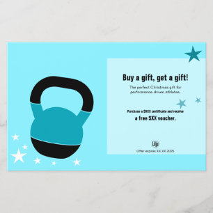 Prospectus 14 Cm X 21,6 Cm Promotion de certificat-cadeau de Noël pour athlèt