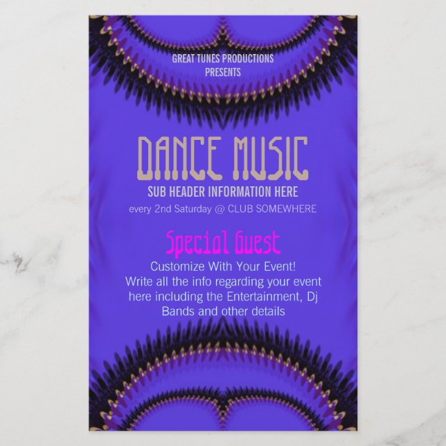 Prospectus 14 Cm X 21,6 Cm Purple Future Danse Club Musique Party Circulaire (Devant)