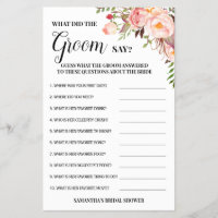 Qu'a dit Groom Fête des mariées Pink Game Card
