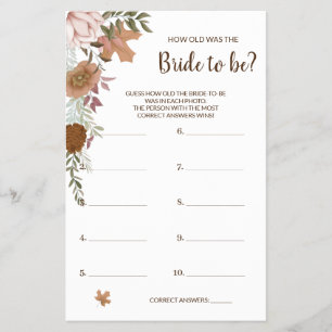 Prospectus 14 Cm X 21,6 Cm Quel âge avait le Boho Autumn Shower Game Card Fly
