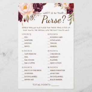 Prospectus 14 Cm X 21,6 Cm Qu'est-ce que dans votre sac Marsala Shower Game C