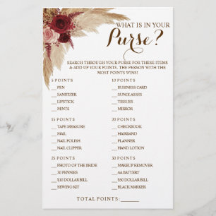 Prospectus 14 Cm X 21,6 Cm Qu'est-ce que dans votre sac Pampas Douche Carte d