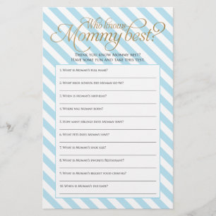 Prospectus 14 Cm X 21,6 Cm Qui connaît le mieux Maman Jeu de Baby Shower