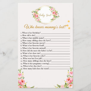Prospectus 14 Cm X 21,6 Cm Qui connaît maman meilleur Baby shower jeu