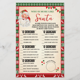 Prospectus 14 Cm X 21,6 Cm Qui est le plus comme le Père Noël Jeu Chemise Ugl