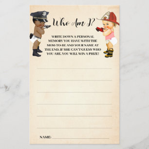 Prospectus 14 Cm X 21,6 Cm Qui suis-je Carte de jeu de Baby Shower Petit Recr