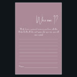 Prospectus 14 Cm X 21,6 Cm Qui Suis-Je ? Circulaire de jeu de douche<br><div class="desc">Faites-le vous-même en ajoutant votre texte. Pour accéder aux outils de montage avancés,  accédez à Personnaliser,  faites défiler et appuyez sur le lien "cliquer pour customiser plus loin". Pour plus de designs correspondants cliquez sur le lien "Autres produits de cette collection"</div>