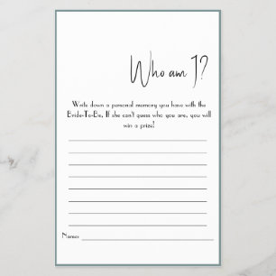 Prospectus 14 Cm X 21,6 Cm Qui Suis-Je ? Circulaire de jeu de douche