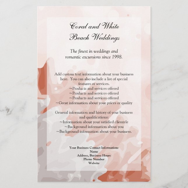 Prospectus 14 Cm X 21,6 Cm Récif corail et blanc (Devant)