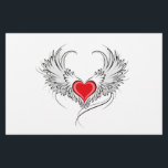 Prospectus 14 Cm X 21,6 Cm Red Angel Coeur avec ailes<br><div class="desc">Coeur rouge peint de façon artistique avec ailes d'ange gris,  décoré de contour lisse noir.</div>