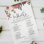 Prospectus 14 Cm X 21,6 Cm Red Blush Floral Roses Jeu Quoi Dans Votre Porte-M<br><div class="desc">What's In Your Purse jeu de douche nuptiale. Aquarelle Rouge et Flore Blush. Les articles correspondants pour compléter votre collection d'événements sont disponibles dans notre boutique Zazzle!</div>