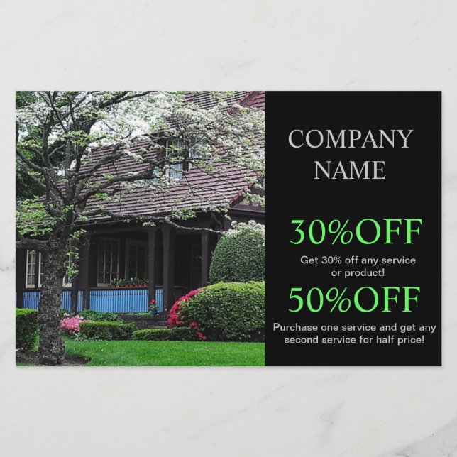 Prospectus 14 Cm X 21,6 Cm Rénovation Construction Aménagement de la pelouse (Devant)