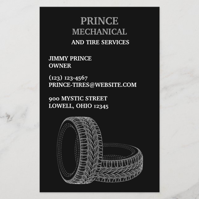 Prospectus 14 Cm X 21,6 Cm Réparation automatique des pneus (Devant)