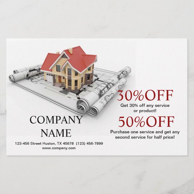 Prospectus 14 Cm X 21,6 Cm Réparation des toits rénovation des maisons (Devant)