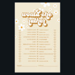 Prospectus 14 Cm X 21,6 Cm Retro Daisy nuptiale douche Jeu Circulaire<br><div class="desc">Qui connaît le meilleur jeu de douche de la mariée "Voudrait-elle mieux". Design de marguerite rétro.</div>