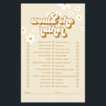 Prospectus 14 Cm X 21,6 Cm Retro Daisy nuptiale douche Jeu Circulaire<br><div class="desc">Qui connaît le meilleur jeu de douche de la mariée "Voudrait-elle mieux". Design de marguerite rétro.</div>