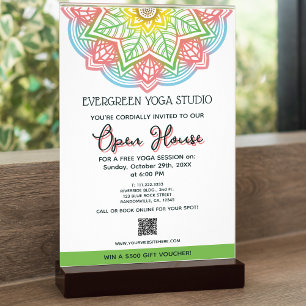 Prospectus 14 Cm X 21,6 Cm Retro Mandala Flower Yoga Studio Open House