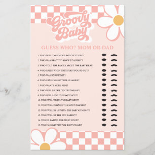 Prospectus 14 Cm X 21,6 Cm Retro Super Baby Guess Qui Baby shower Jeu