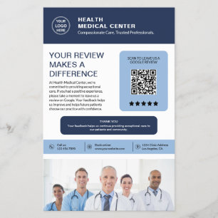 Prospectus 14 Cm X 21,6 Cm Révision du logo personnalisé QR Clinique de soins