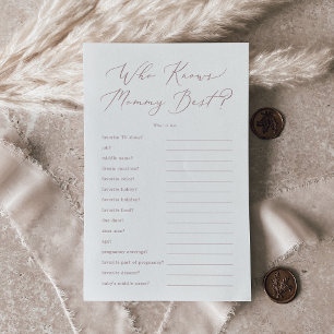 Prospectus 14 Cm X 21,6 Cm Rose Délicat Qui Connaît Maman Meilleur Jeu Trivia