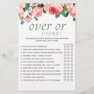 Prospectus 14 Cm X 21,6 Cm Rose Florale Rose Fleurissant Game Over ou Under
