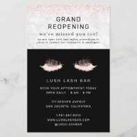 Rose Gold Lash Salon Grand Reopening Covid Safety