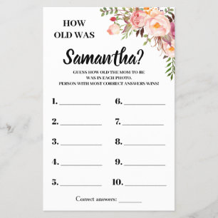 Prospectus 14 Cm X 21,6 Cm Rose Quel âge a-t-elle? Elle douche carte de jeu b