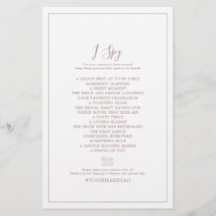 Prospectus 14 Cm X 21,6 Cm RoseGold I Mariage d'espionnage minimal chasse