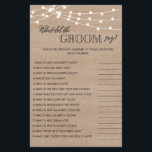 Prospectus 14 Cm X 21,6 Cm Rustique qu'est-ce que le marié a dit nuptiale dou<br><div class="desc">Profitez de votre douche nuptiale avec ces jeux simples et mignons. Consultez notre collection pour plus de jeux de douche nuptiale dans le même style. Veuillez noter que ces jeux ne sont pas modifiables.</div>