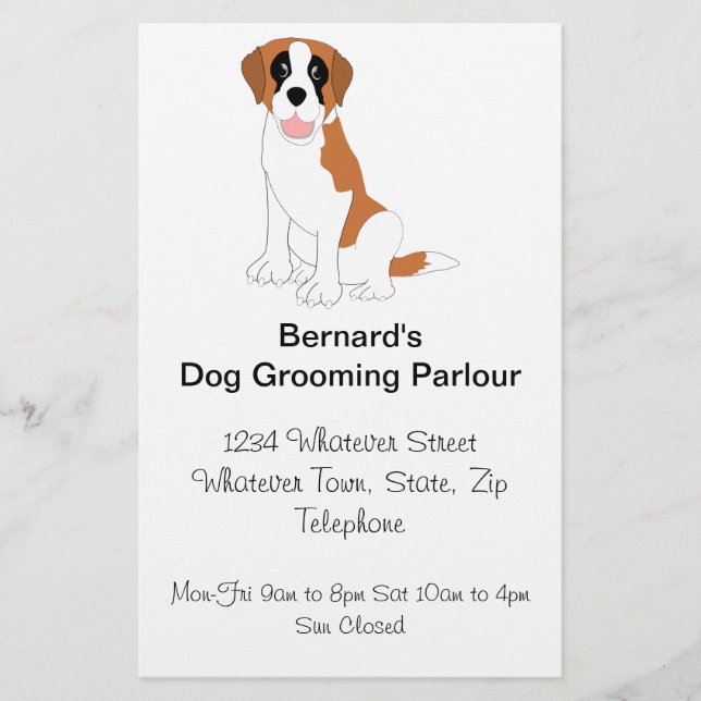 Prospectus 14 Cm X 21,6 Cm Saint Bernard Dog Grooming Parlor (Devant)