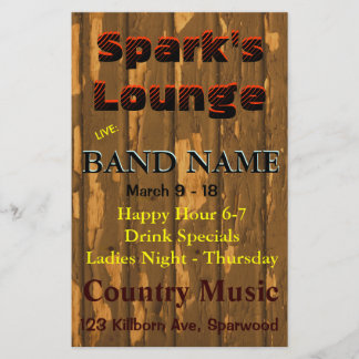 Prospectus 14 Cm X 21,6 Cm Salon, Bar Taverne Live Music